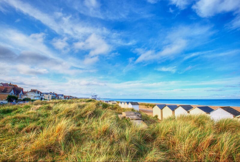 Les cabines et la plage de Ouistreham